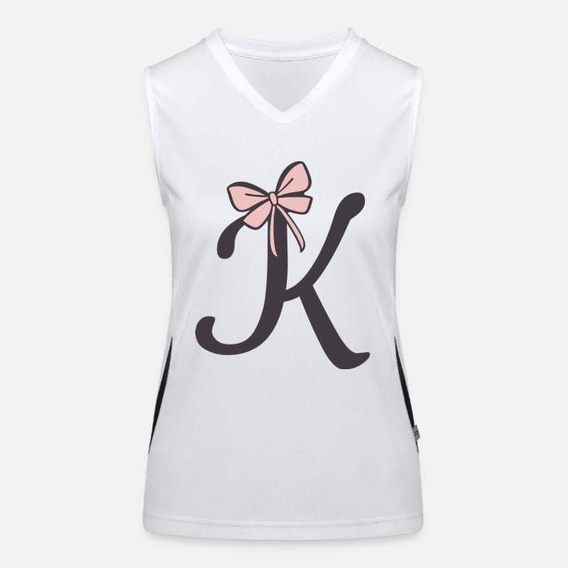 Anfangsbuchstabe K Schleifchen Funktionelles Kontrast-Tank Top für Frauen