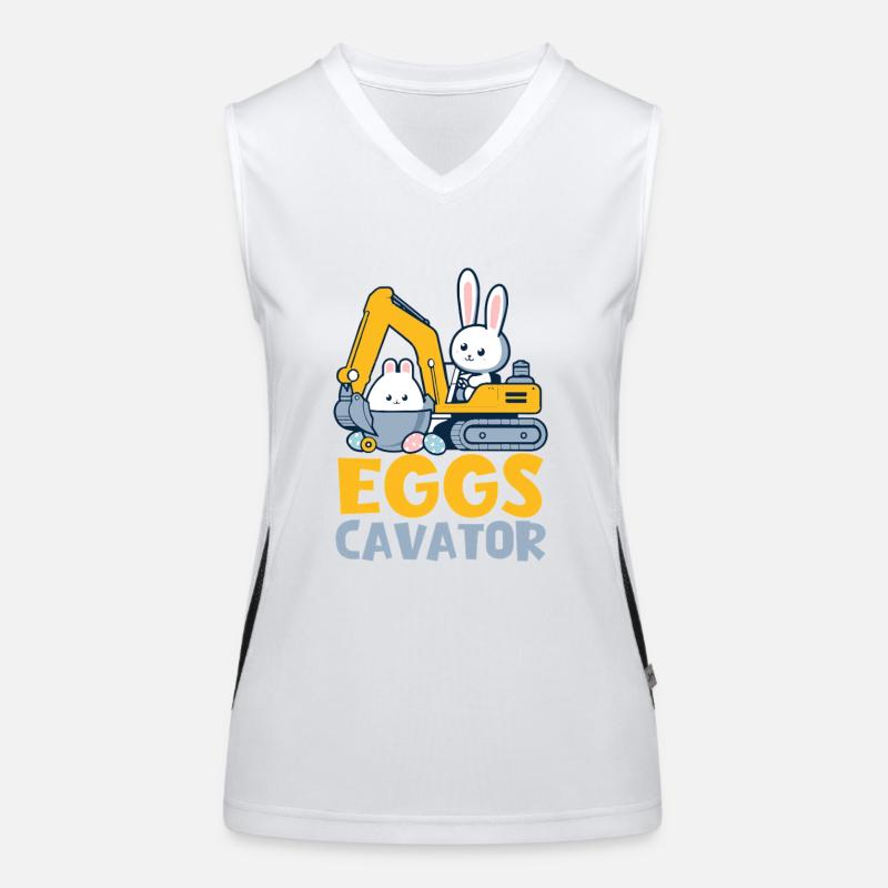 Eggs Cavator with Cute Rabbits Women's Functional Contrast Tank Top