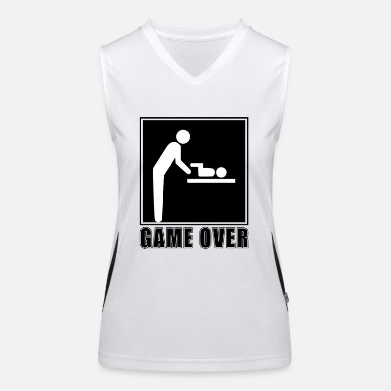Game Over Werdender Vater Funktionelles Kontrast-Tank Top für Frauen