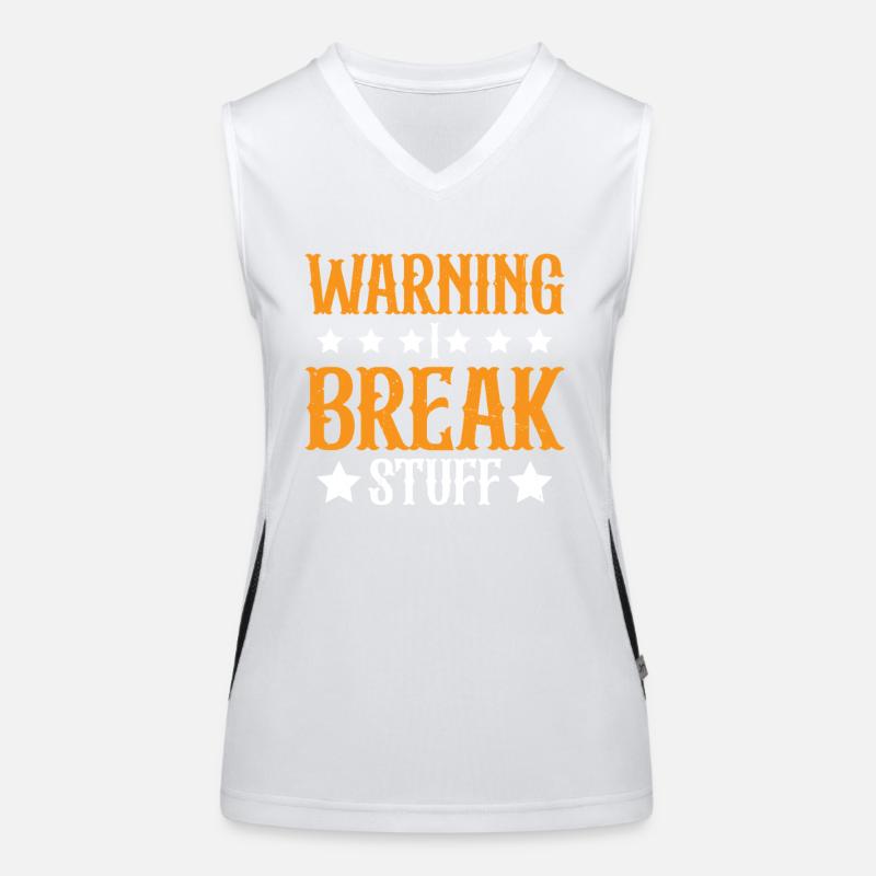 Warning I Break Stuff 23 Funktionelles Kontrast-Tank Top für Frauen