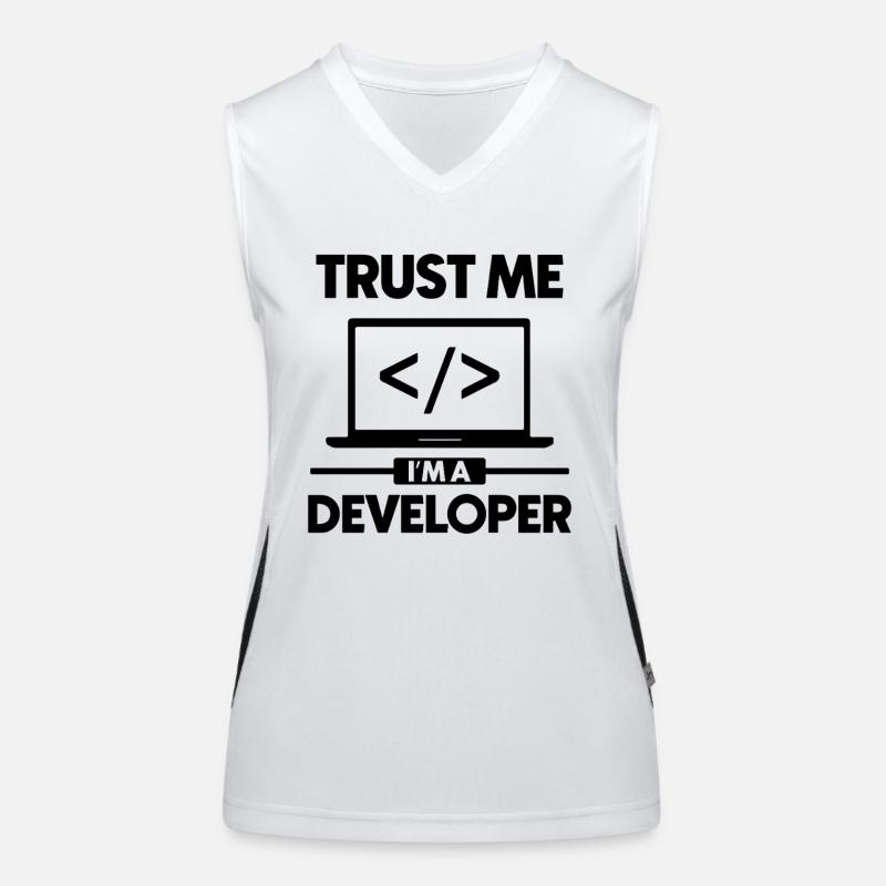 Glaub mir, ich bin ein Entwickler Funktionelles Kontrast-Tank Top für Frauen