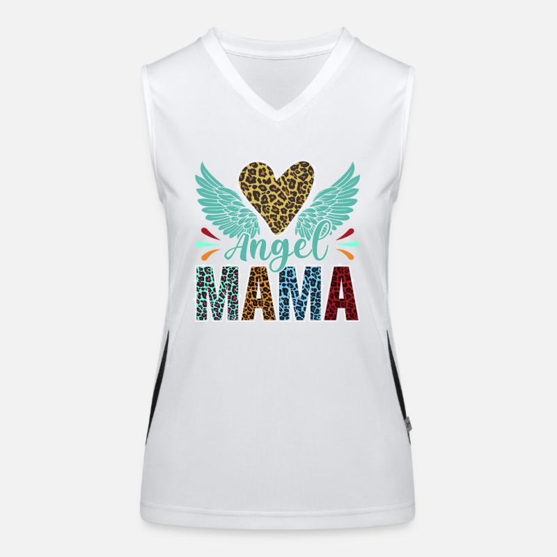 Engel Mama mit Leopardenmuster Funktionelles Kontrast-Tank Top für Frauen
