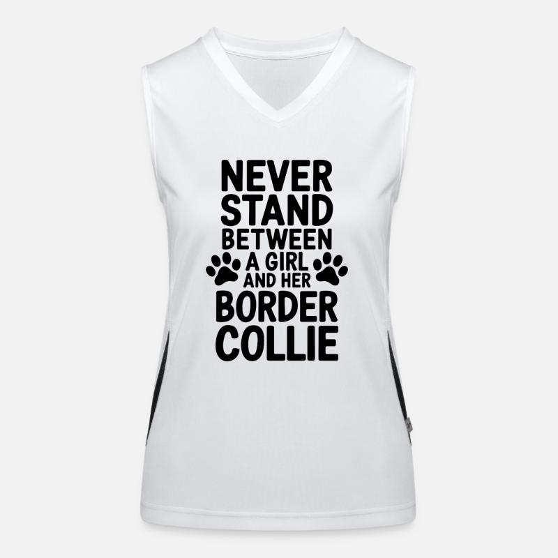 Border Collie Spruch Lustig Border Collie Geschenk Funktionelles Kontrast-Tank Top für Frauen