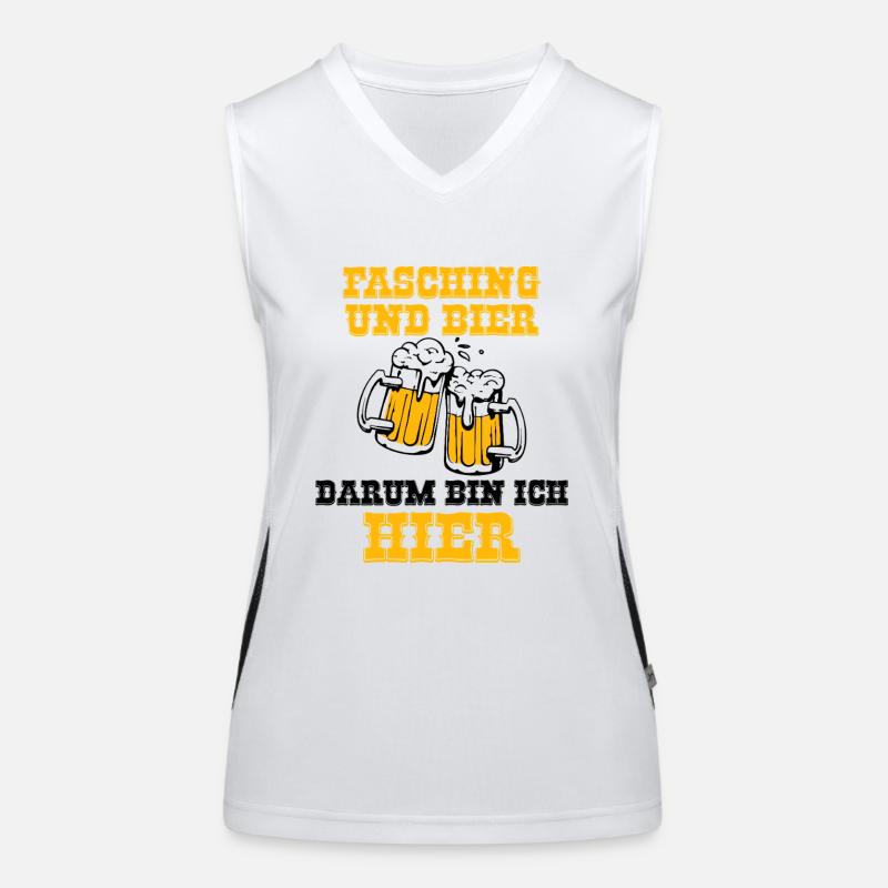 „Fasching und Bier, darum bin ich hier“🍻 Funktionelles Kontrast-Tank Top für Frauen
