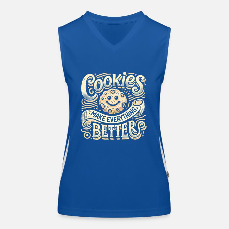 Mit Keksen wird alles besser Funktionelles Kontrast-Tank Top für Frauen