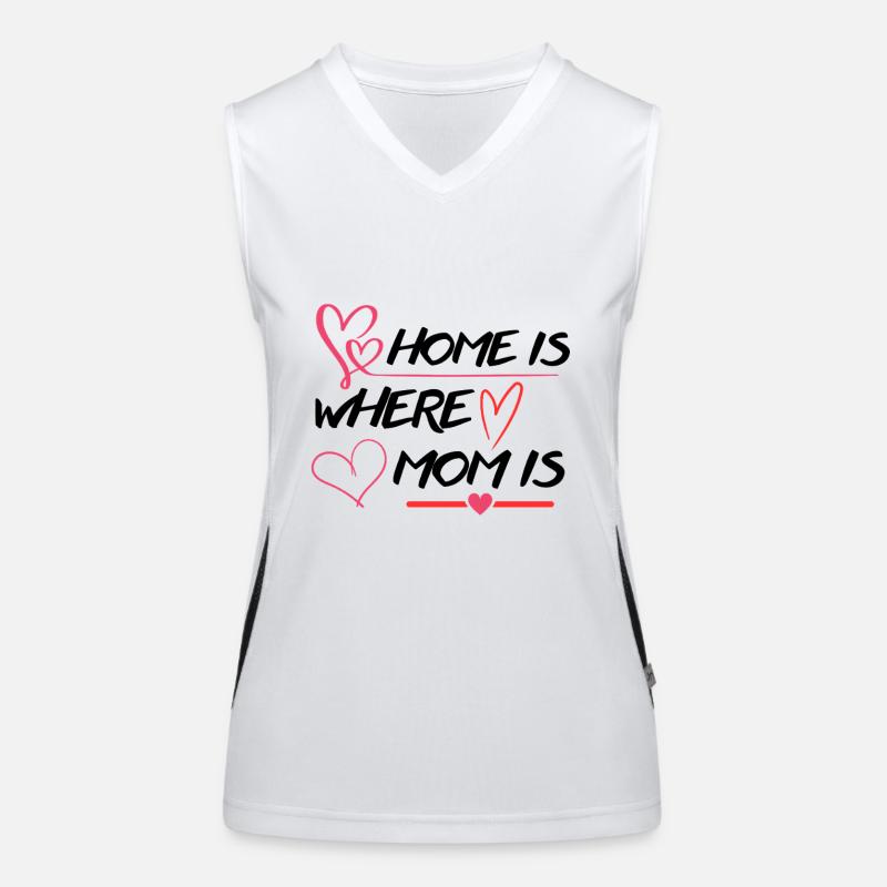 Zuhause ist, wo Mama ist Mutter Spruch Funktionelles Kontrast-Tank Top für Frauen