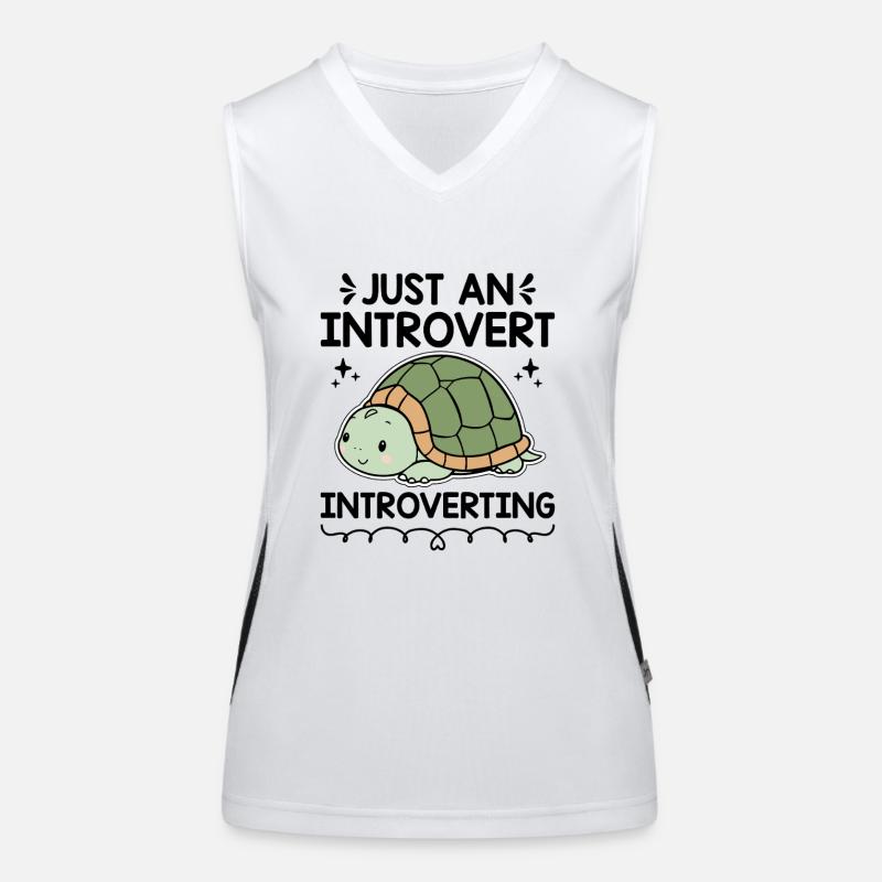 JUST AN INTROVERT INTROVERTING Sayings For Women's Functional Contrast Tank Top