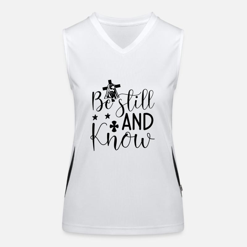 be still and know Women's Functional Contrast Tank Top