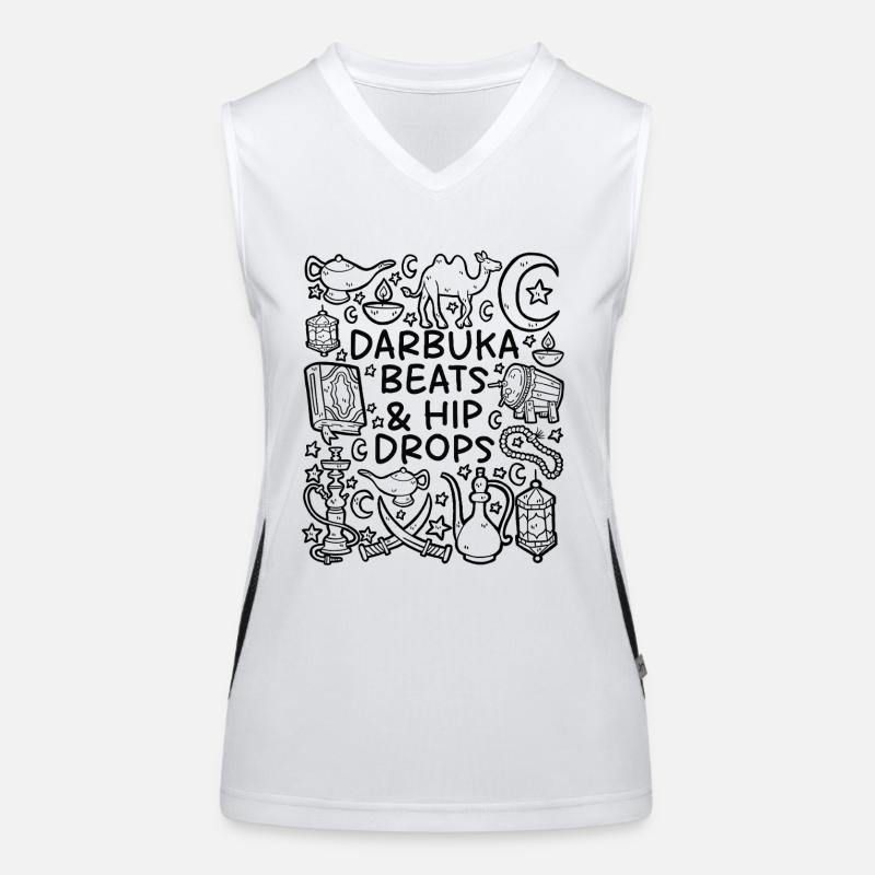 Darbouka Beats – Hip Drops – Danse orientale et rythme Débardeur respirant contrasté Femme