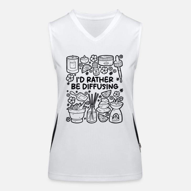 I’d Rather Be Diffusing – Aromatherapie Funktionelles Kontrast-Tank Top für Frauen