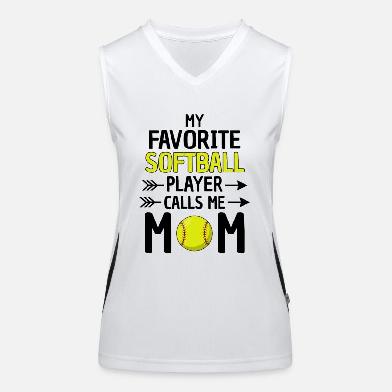 Softball Mama Spruch Softball Mutter Funktionelles Kontrast-Tank Top für Frauen