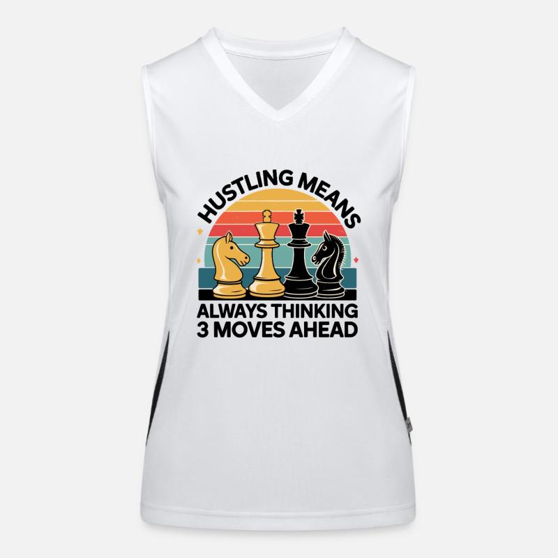 Chess Strategy: Always Think Three Moves Ahead Women's Functional Contrast Tank Top