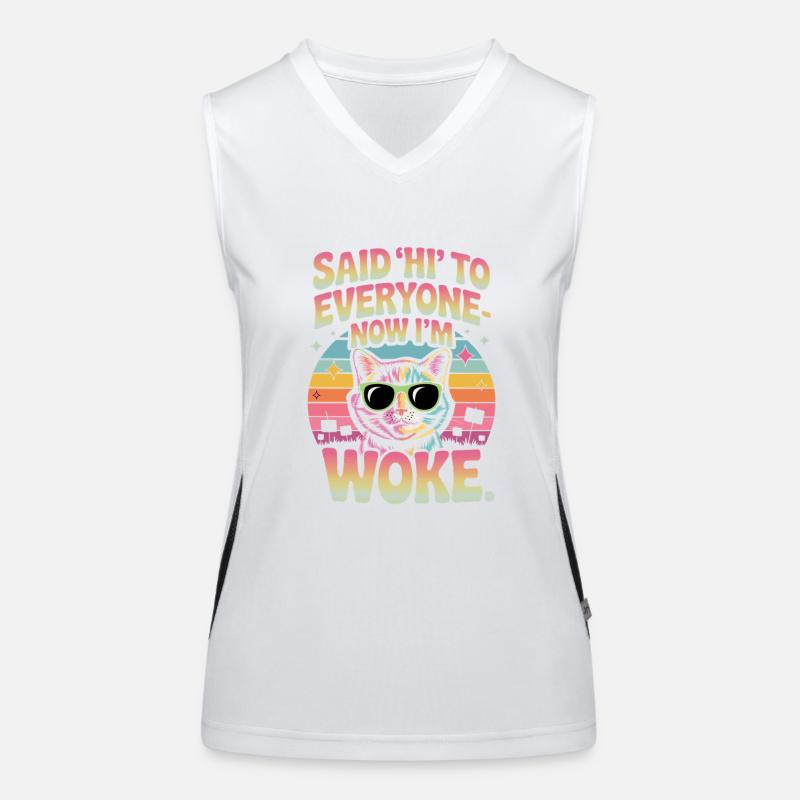 Drôle de chat woke design Débardeur respirant contrasté Femme