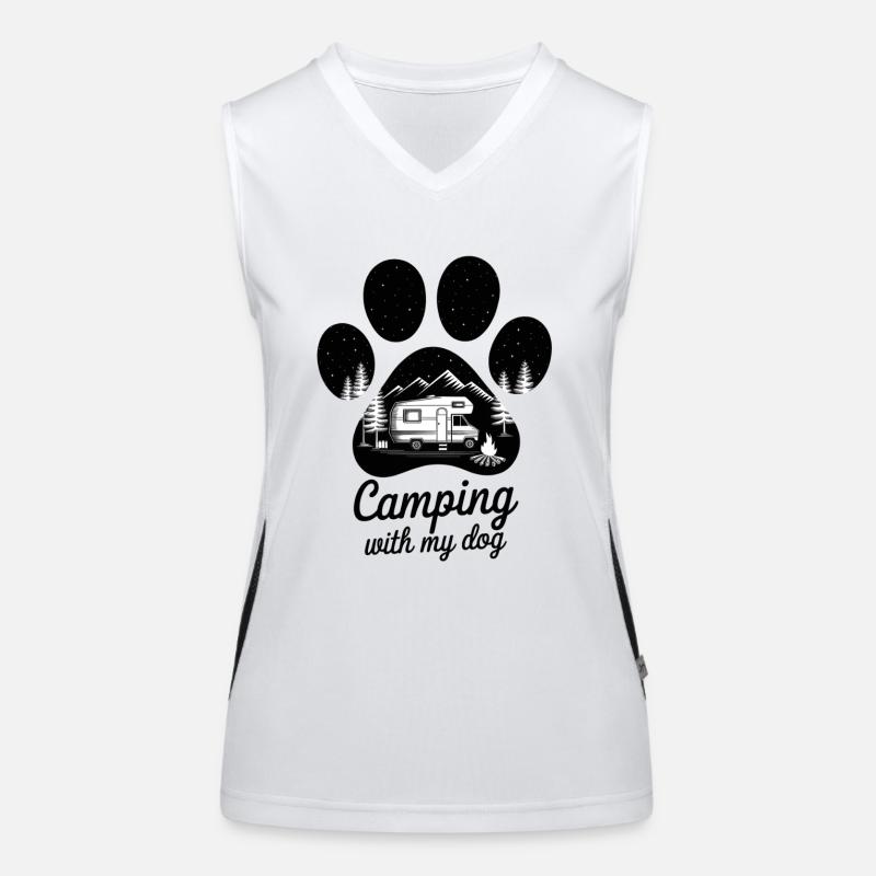 Camping mit Hund Liebe Wohnwagen Hunde Funktionelles Kontrast-Tank Top für Frauen