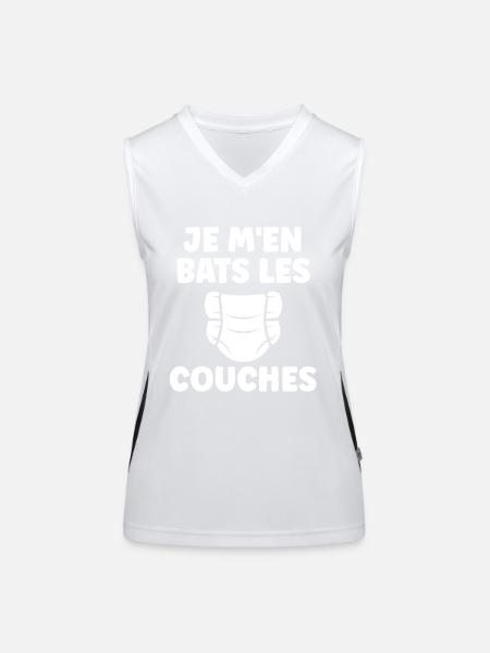 Couches - Débardeur respirant contrasté Femme - blanc/noir - Devant