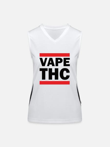Vape THC - Women's Functional Contrast Tank Top - white/black - Front