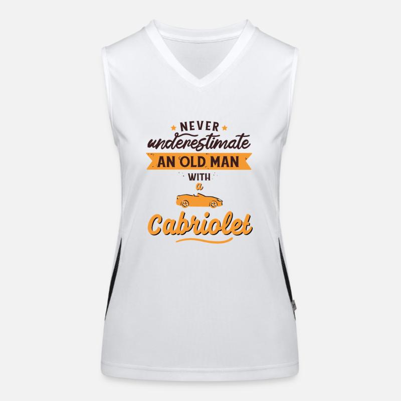 Funny saying old man with convertible senior Women's Functional Contrast Tank Top