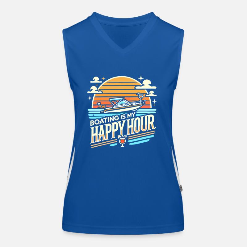 Bootfahren ist meine Happy Hour Funktionelles Kontrast-Tank Top für Frauen