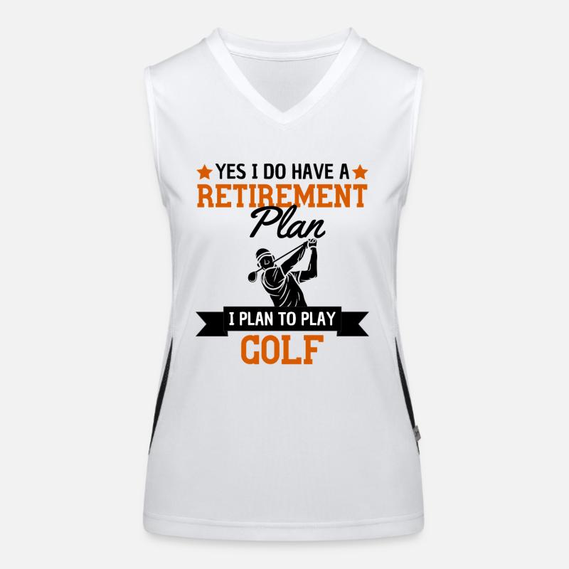 Golf Plan de retraite Humour Golfeur Débardeur respirant contrasté Femme