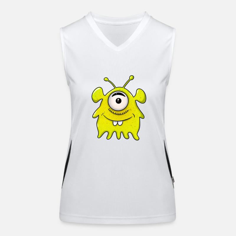 Monsters from outer space - Women's Functional Contrast Tank Top - white/black