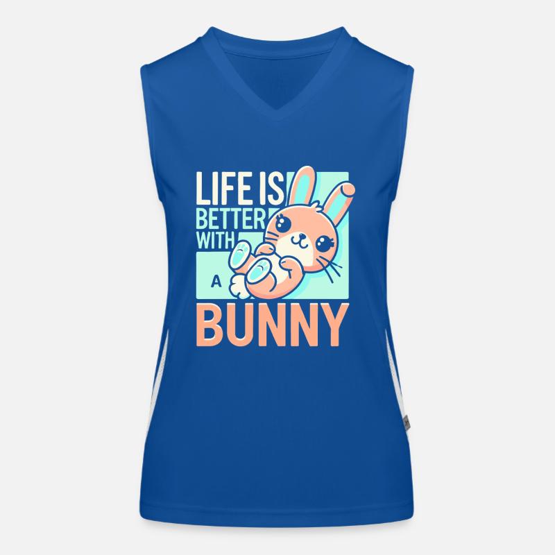 Das Leben ist besser mit einem Hasen Funktionelles Kontrast-Tank Top für Frauen