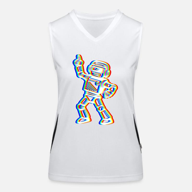Glitch Bot – Dein Beat! Funktionelles Kontrast-Tank Top für Frauen