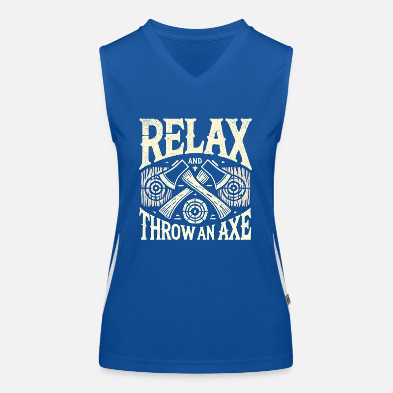 Entspann dich und wirf eine Axt Funktionelles Kontrast-Tank Top für Frauen