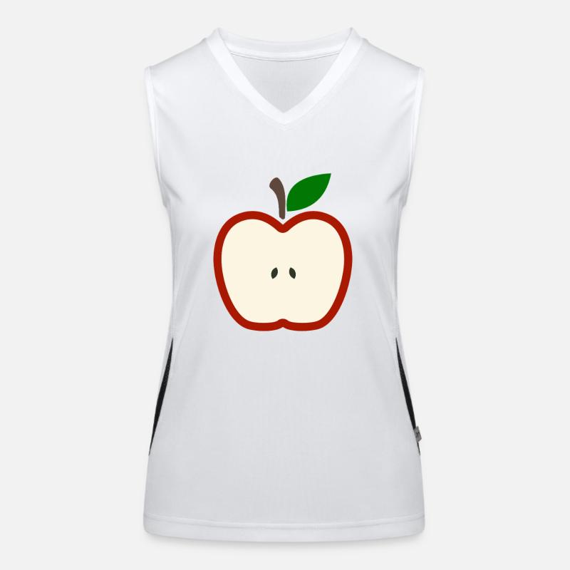 Half Apple Fruit Illustration Women's Functional Contrast Tank Top