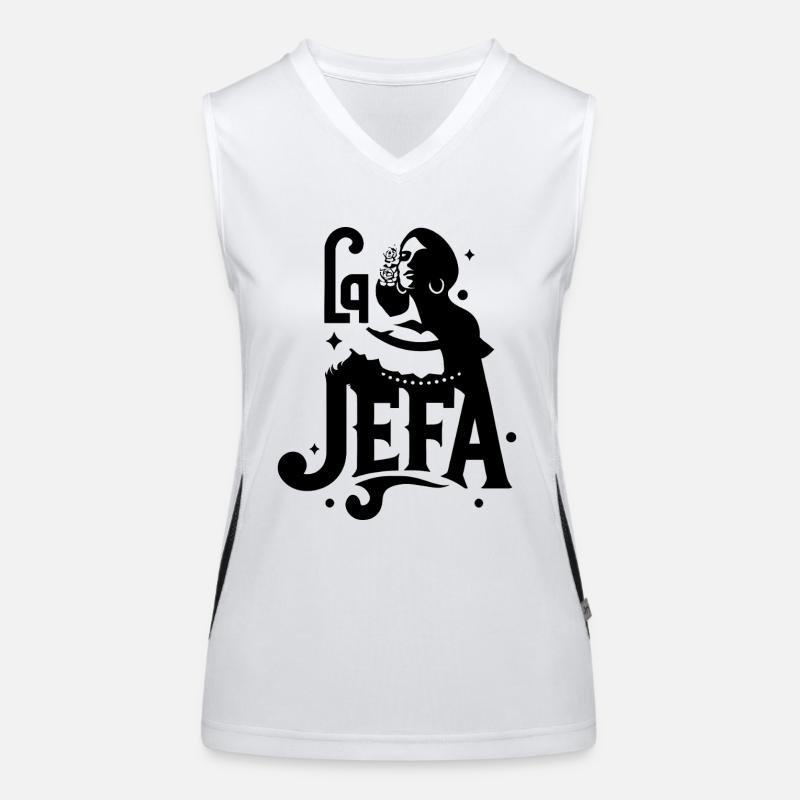 La Jefa Funny Spanish Quote for Strong Mexican Wom Women's Functional Contrast Tank Top