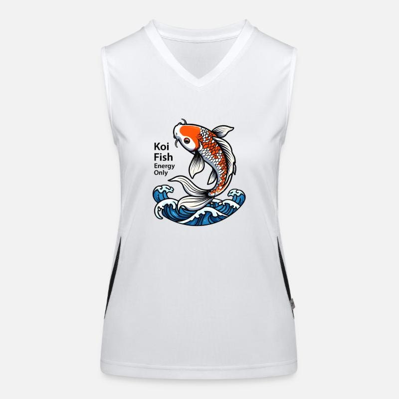 Koi Fish Saying Women's Functional Contrast Tank Top