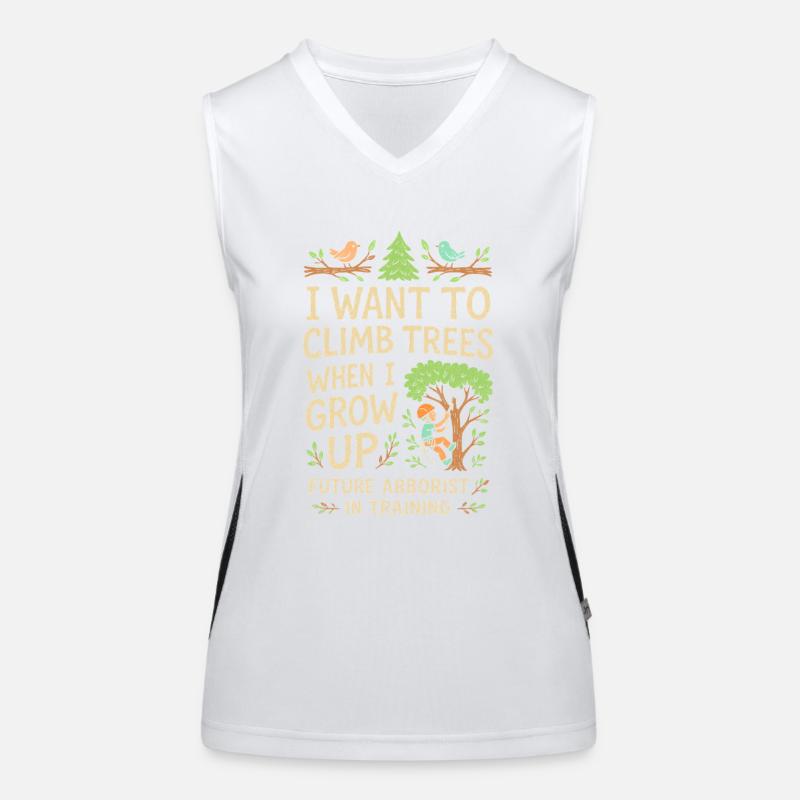 Ich möchte auf Bäume klettern, wenn ich groß bin Funktionelles Kontrast-Tank Top für Frauen