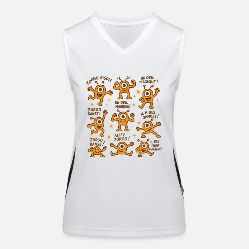 Zorgo the Funny Orange Fish Women's Functional Contrast Tank Top