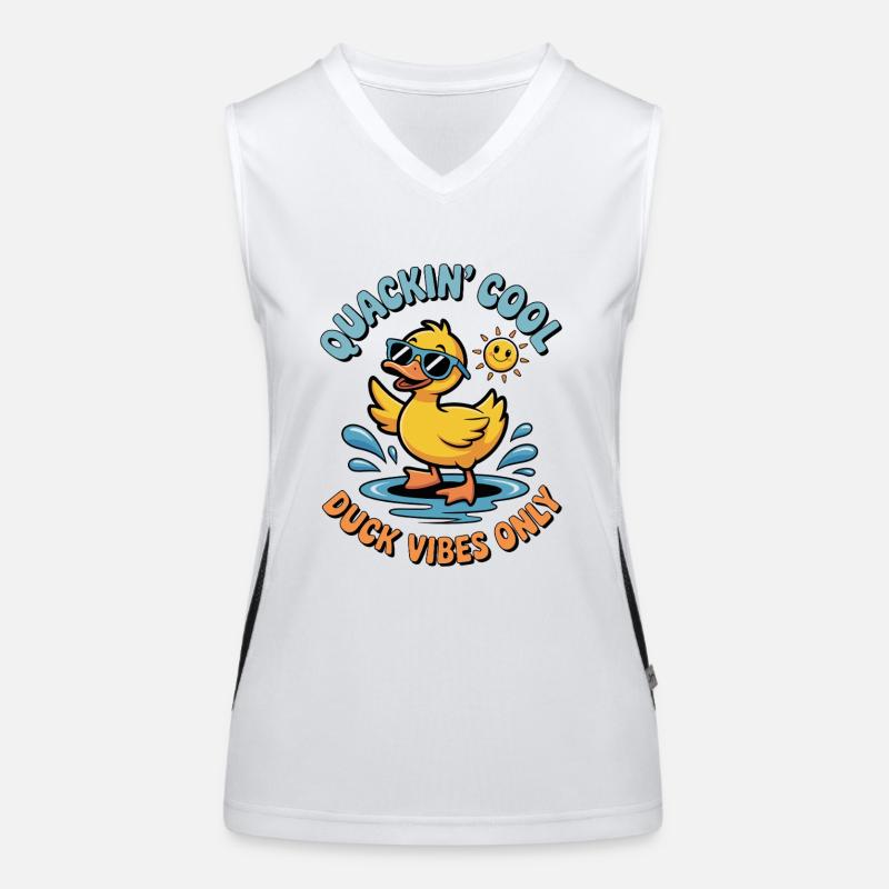 Cute duck design Women's Functional Contrast Tank Top