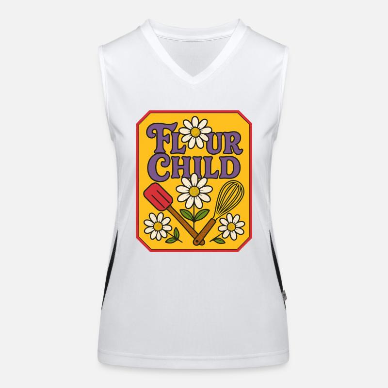 Mehl Kind Retro Backkunst Funktionelles Kontrast-Tank Top für Frauen