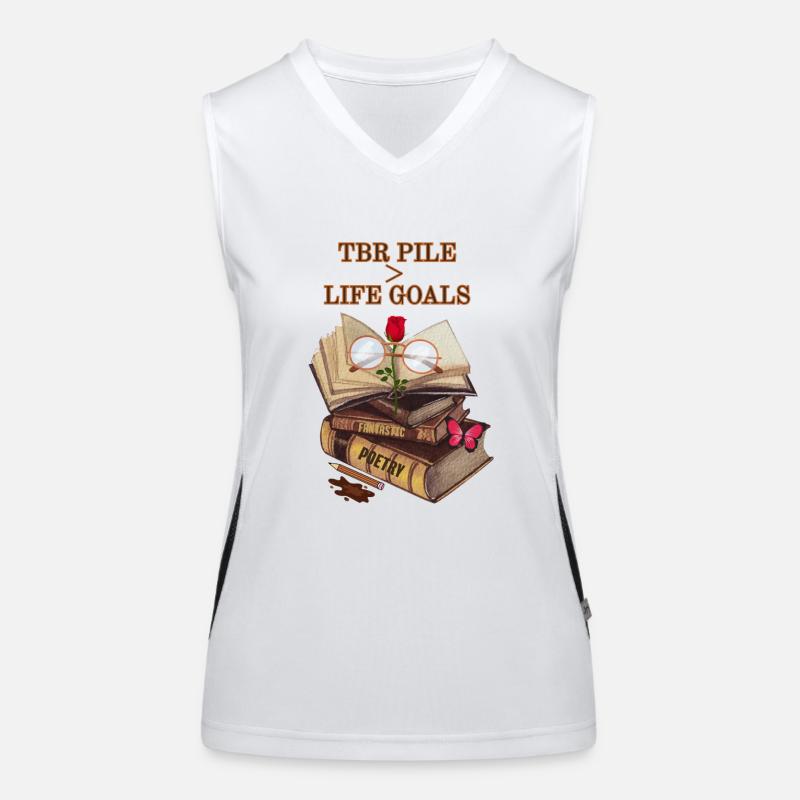 Bookworm Humor Shirt for TBR Stack Lovers - Funny. Women's Functional Contrast Tank Top