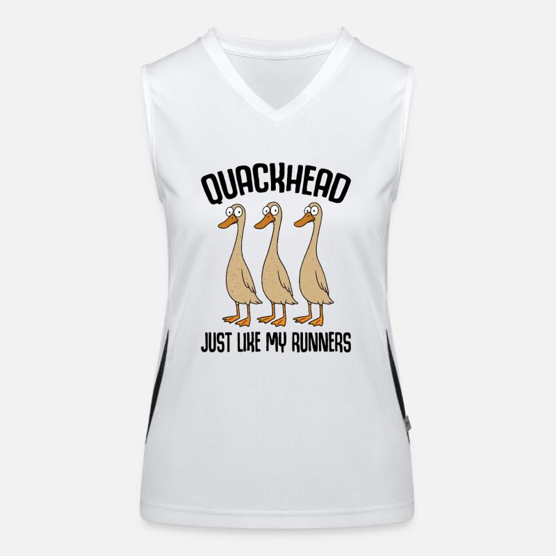 Duck mom duck dad duck breeding duck breeding running ducks breed Women's Functional Contrast Tank Top