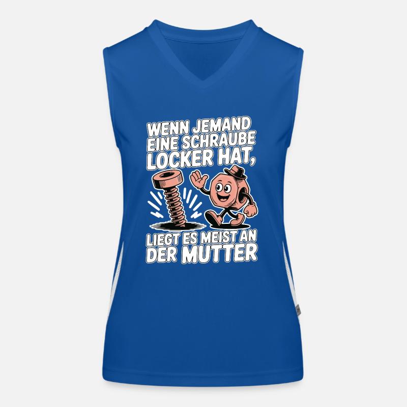 Wenn jemand eine Schraube locker hat Mutter Spruch Funktionelles Kontrast-Tank Top für Frauen