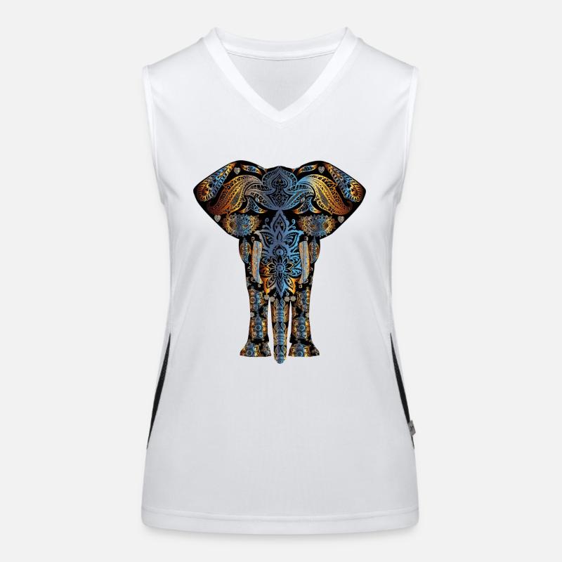 Elephant abstract art design special gift Women's Functional Contrast Tank Top