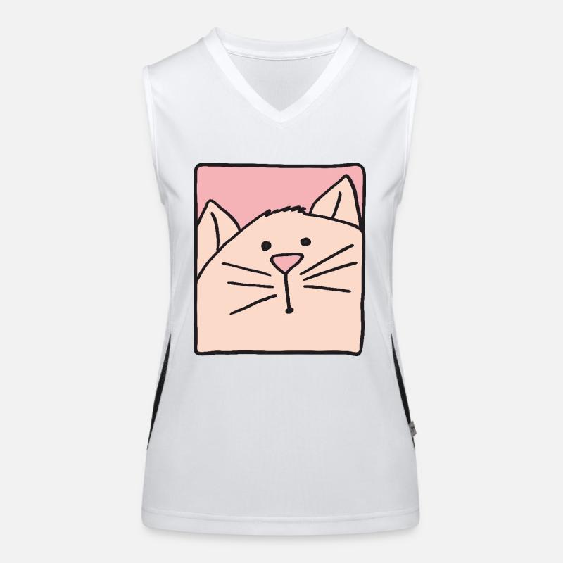 Cat Head Pink Women's Functional Contrast Tank Top