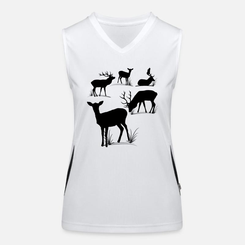 Deer, roe deer, fallow deer, fallow deer, roebuck Women's Functional Contrast Tank Top