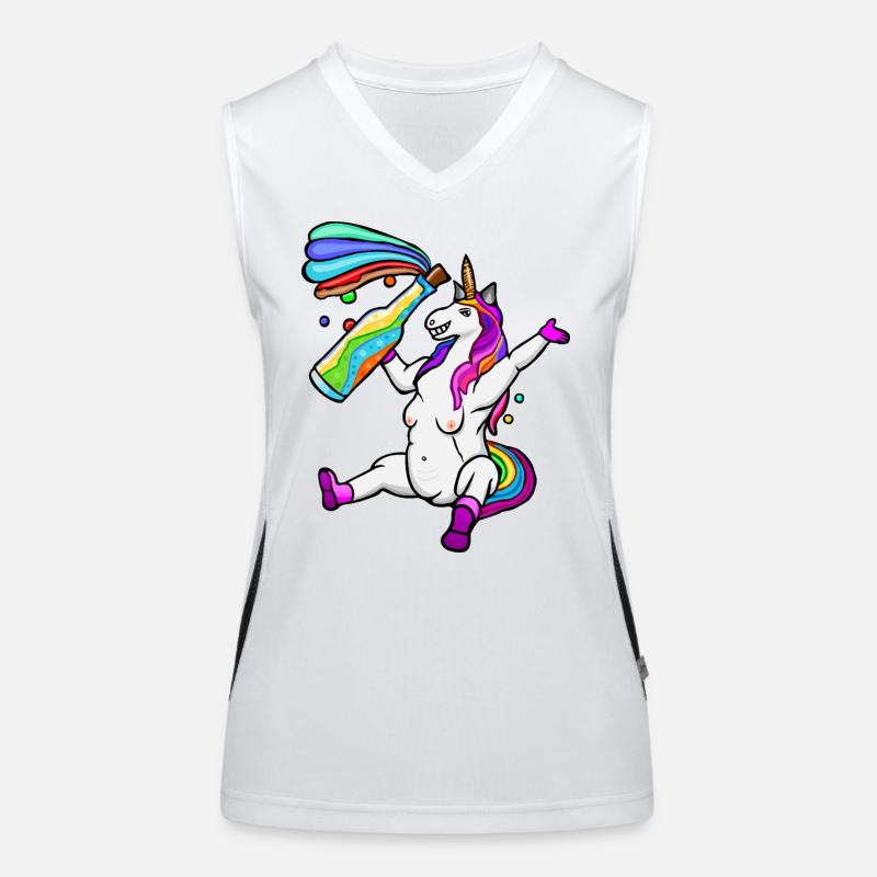 lustiges LGPT-Einhorn, buntes Einhorn, Regenbogen Funktionelles Kontrast-Tank Top für Frauen