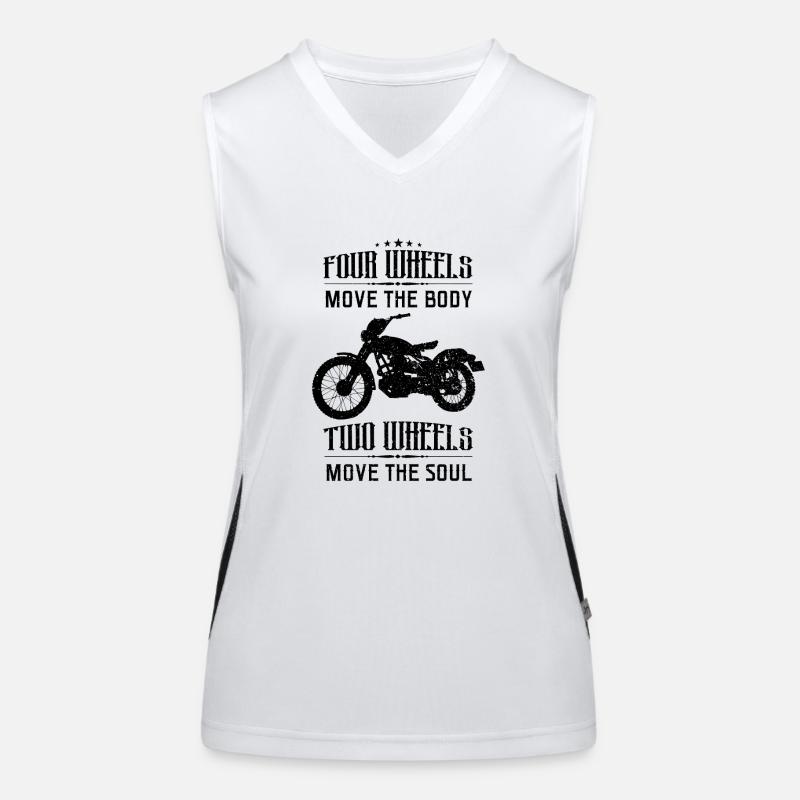 Motorcycle and men with spell - Women's Functional Contrast Tank Top - white/black