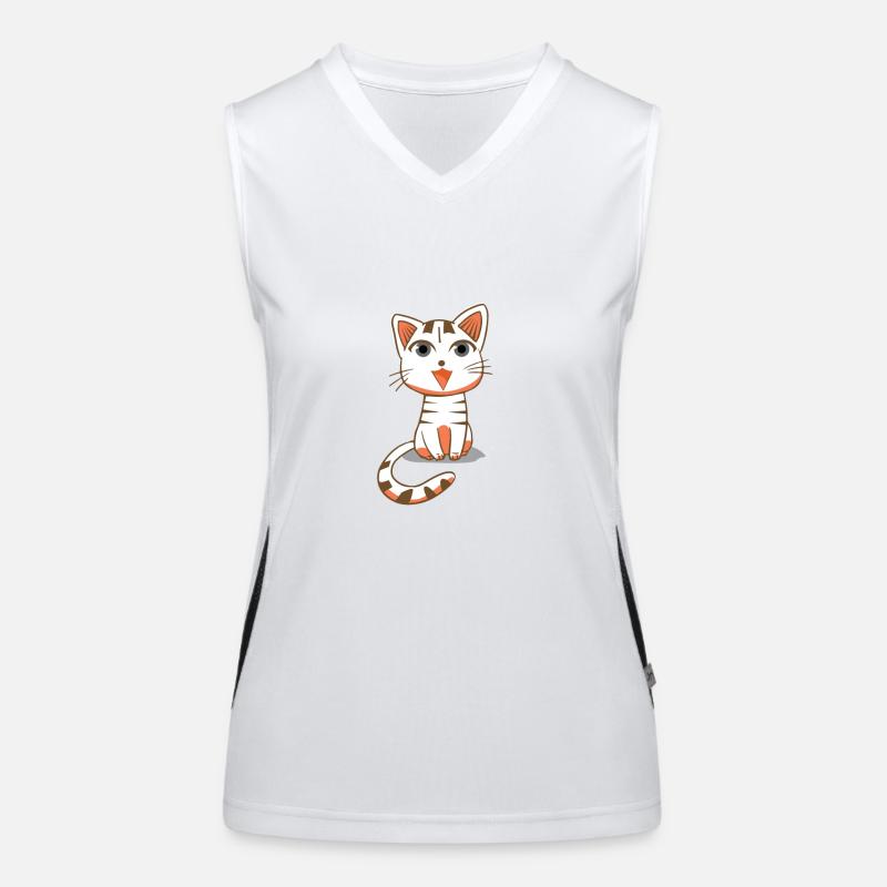 chat blanc Débardeur respirant contrasté Femme