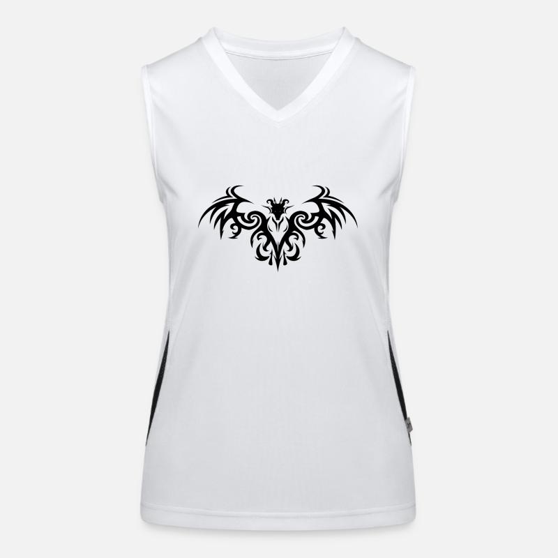 Chemise de dragon de conception de tatouage! Débardeur respirant contrasté Femme