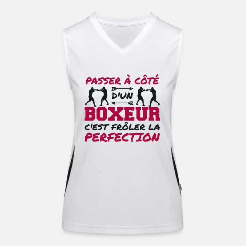 Perfektion Boxer Humor Boxer Mann Funktionelles Kontrast-Tank Top für Frauen