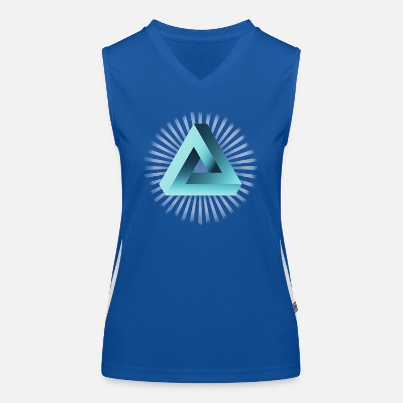 illusion illuminati triangle pyramide nerd maths Débardeur respirant contrasté Femme