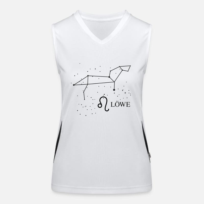 Tierzeichen Löwe mit Sternbild Funktionelles Kontrast-Tank Top für Frauen