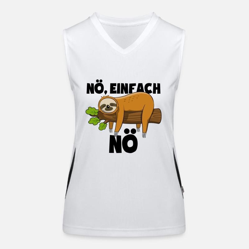 Faultier Nö, einfach Nö - Spruch Funktionelles Kontrast-Tank Top für Frauen