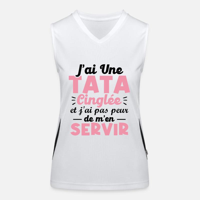 J ai une tata cinglée Débardeur respirant contrasté Femme