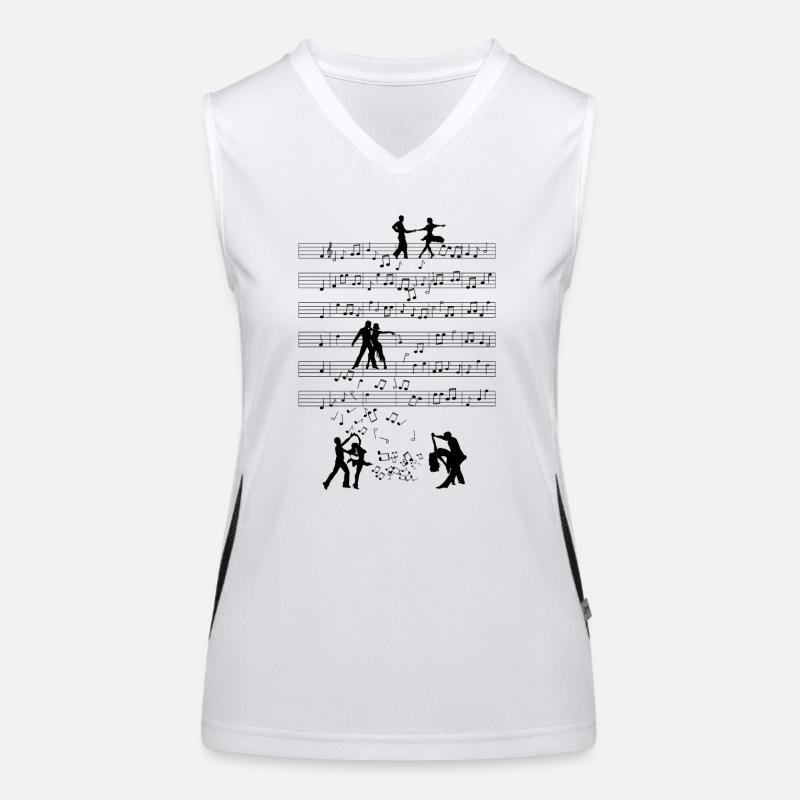Salsa Dancer Music Notes Cadeau de danse Débardeur respirant contrasté Femme